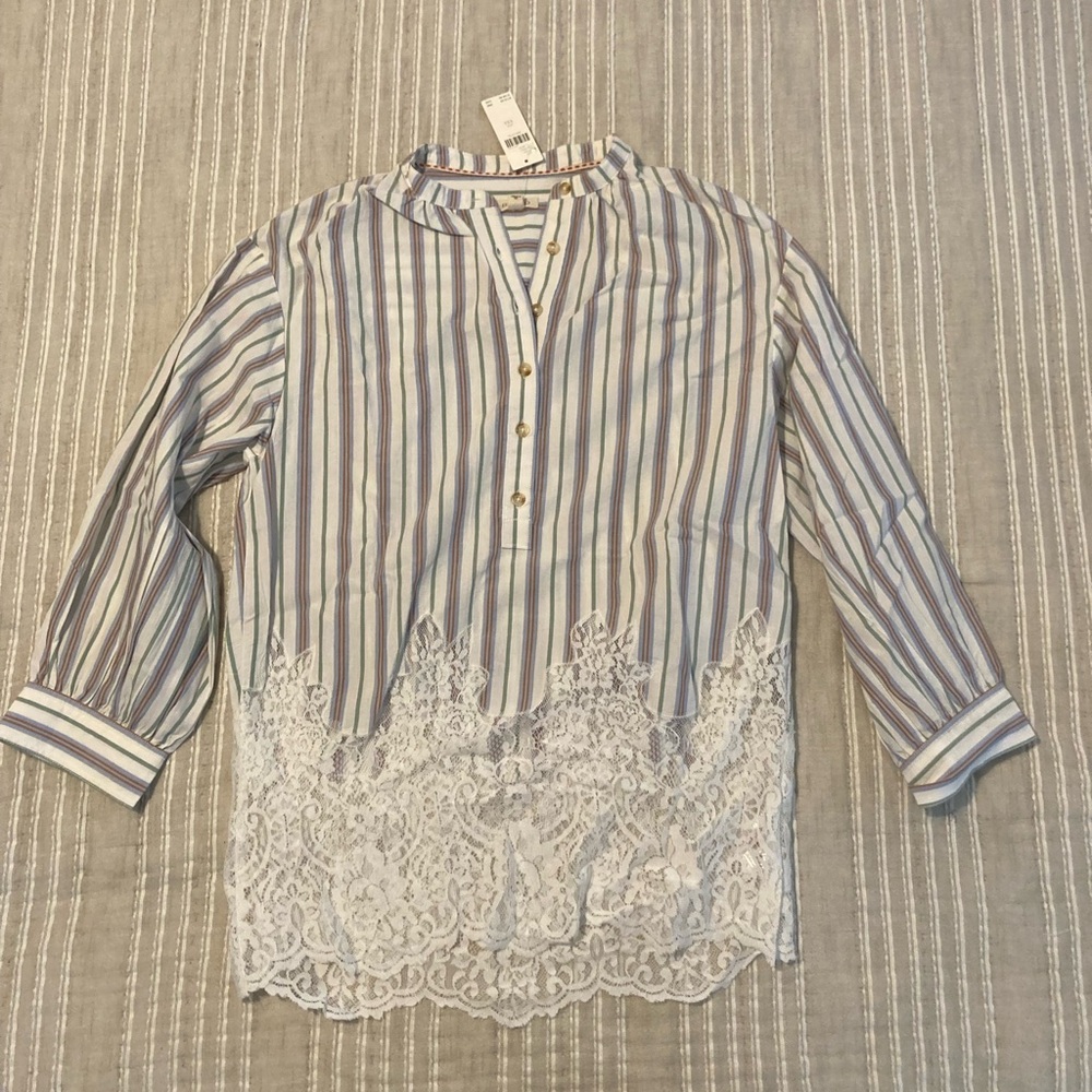 Pilcro Long-Sleeve Lacey Tunic Top - Picture 5 of 6